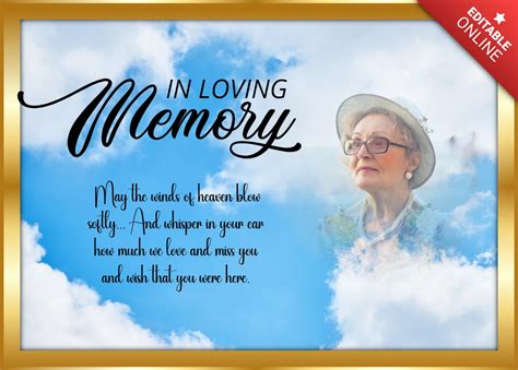 Free and customizable in loving memory templates .